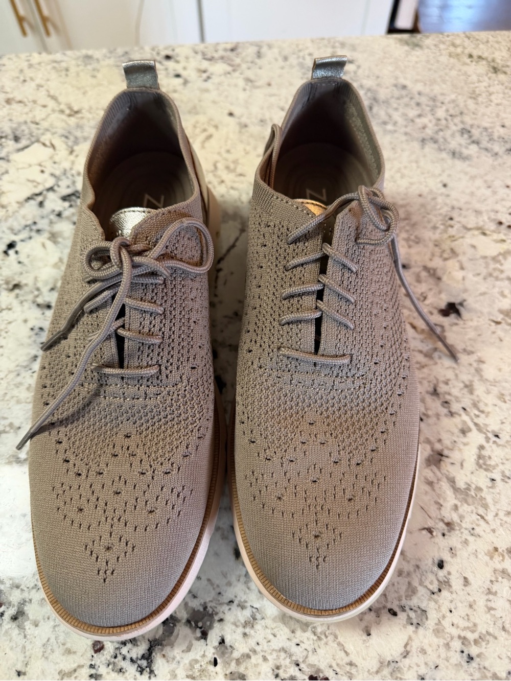 Cole Haan Knit Lace-Up Sneakers in Taupe